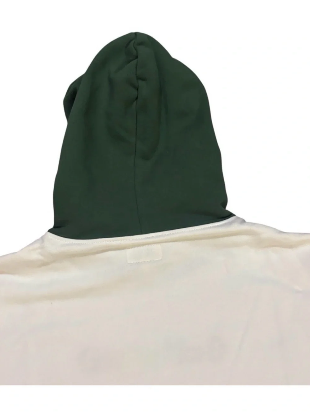 Golf Wang / Tyler the Creator White Hoodie with Green Hood and Trim / happy logo